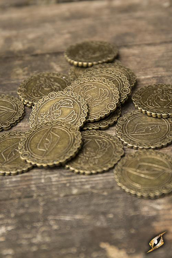Set of 30 Eagle coins, copper color