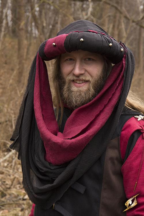 Jafar turban Africa and Middle East in black-maroon