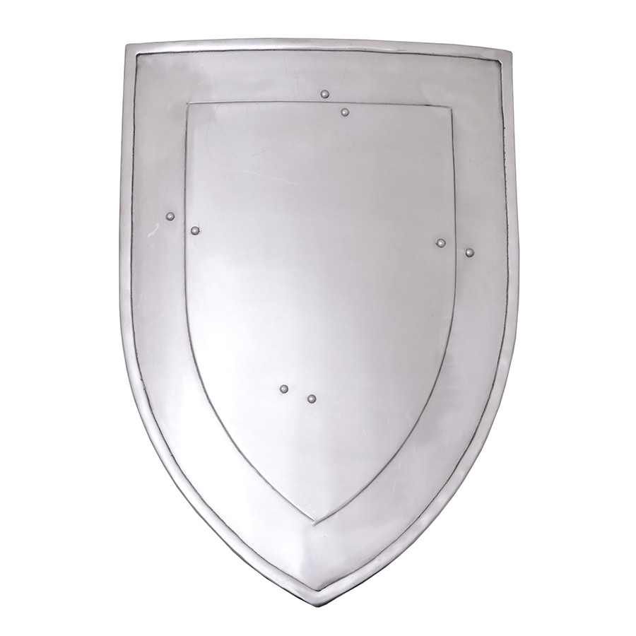 Functional medieval metal shield with padding
