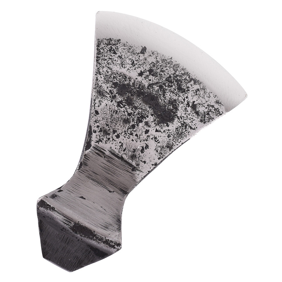 Medieval ax head with marked edge, rustic finish