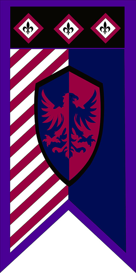 Medieval banner Eagle and fleur de lis (150x75 cms.)