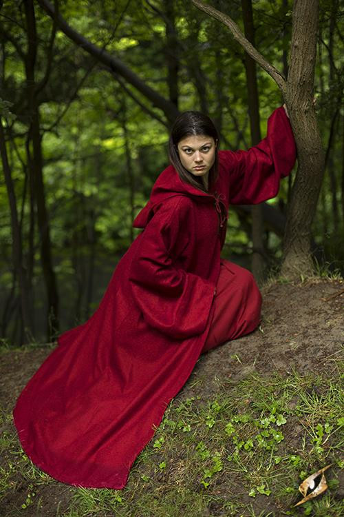 Dark red Benedict medieval tunic for women