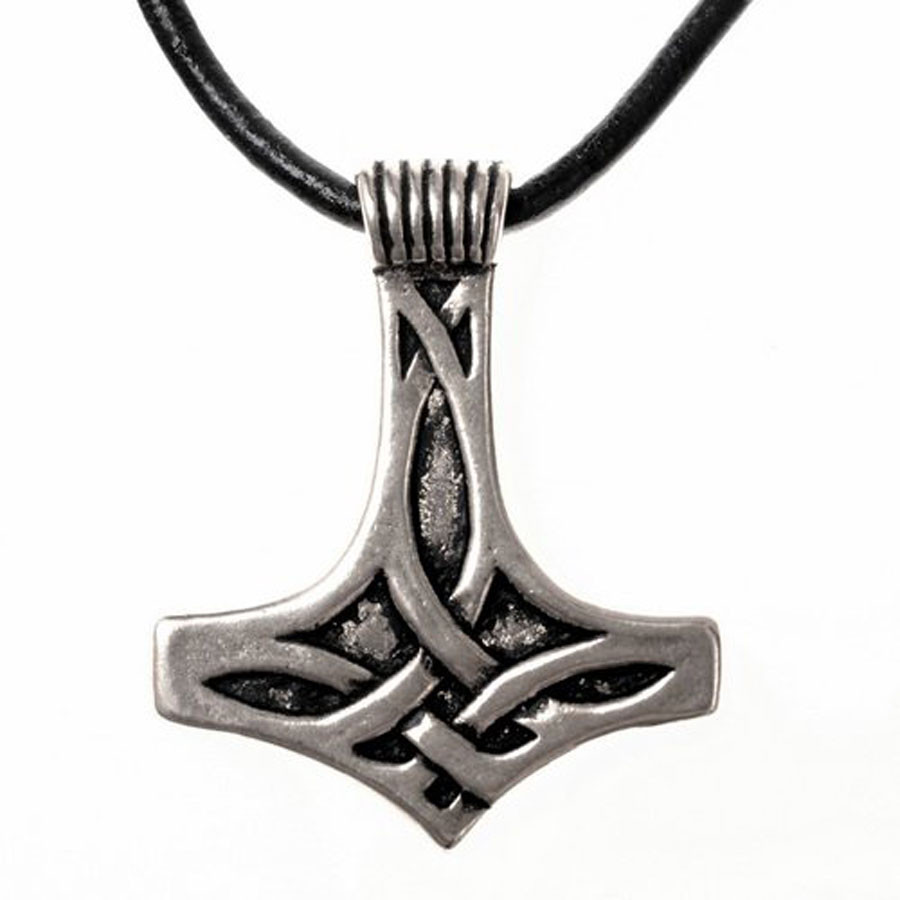 Thor's hammer viking pendant with knot