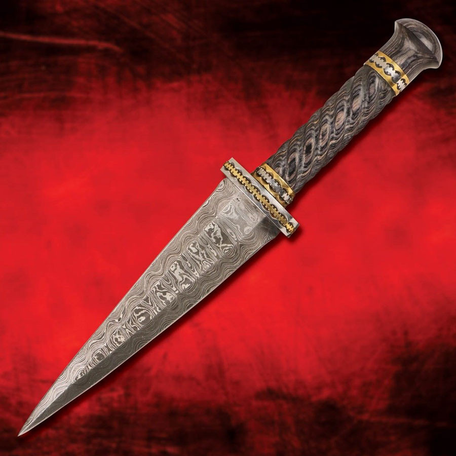 Dragon Tooth Dagger in Damascus Steel