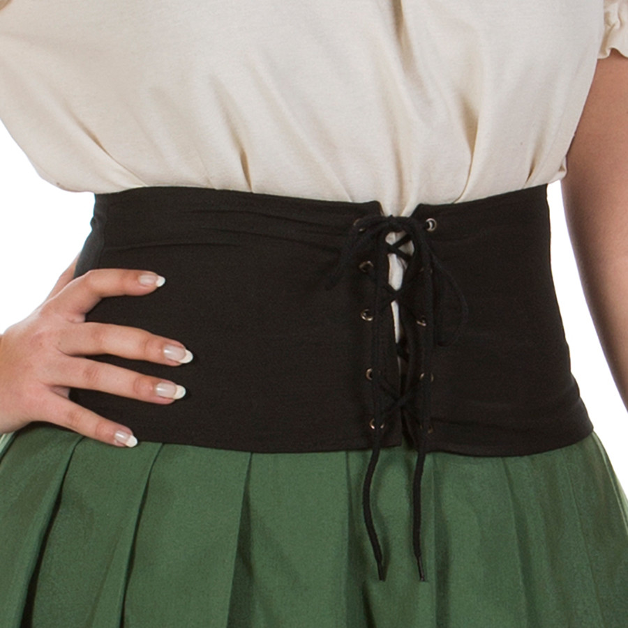 Low medieval corset in black