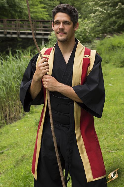 Jinbaori or samurai coat in red-gold