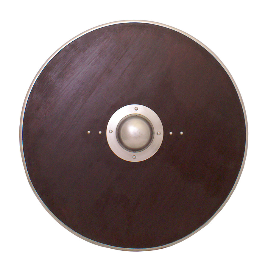 Round wooden functional shield, 77 cm.