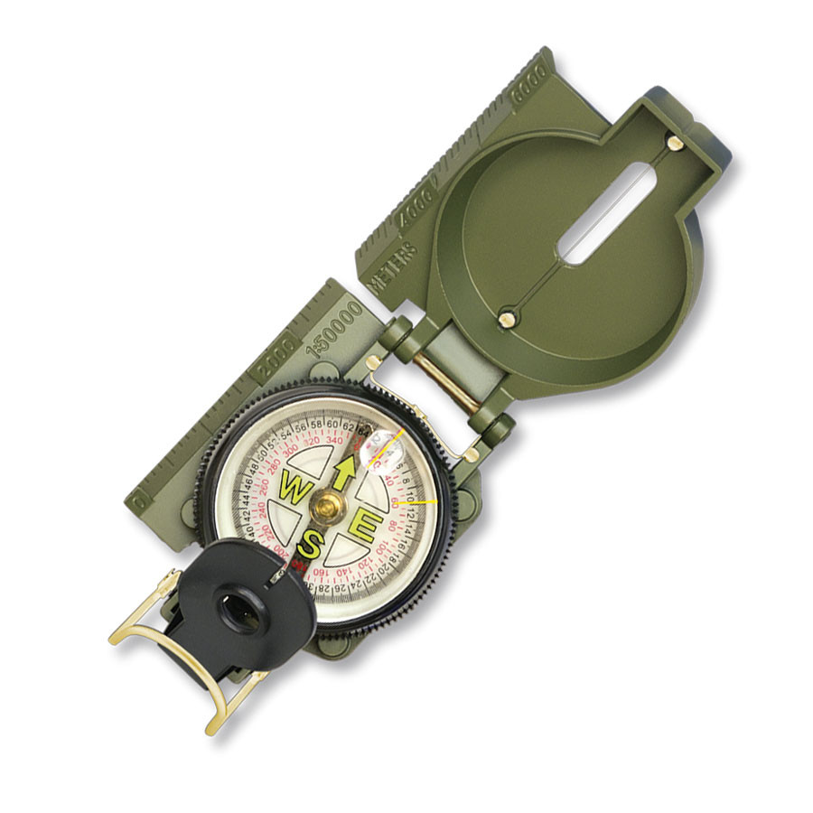 Military oil compass with green PVC housing