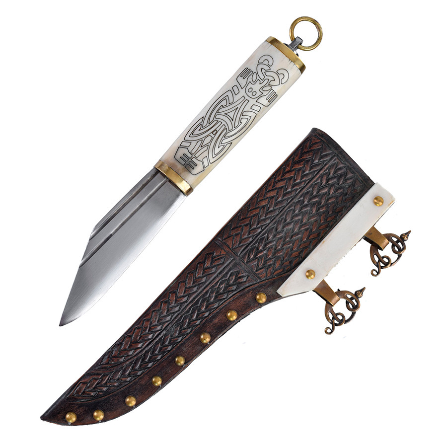 Small Viking Seax knife, bone handle, 9th-10th centuries