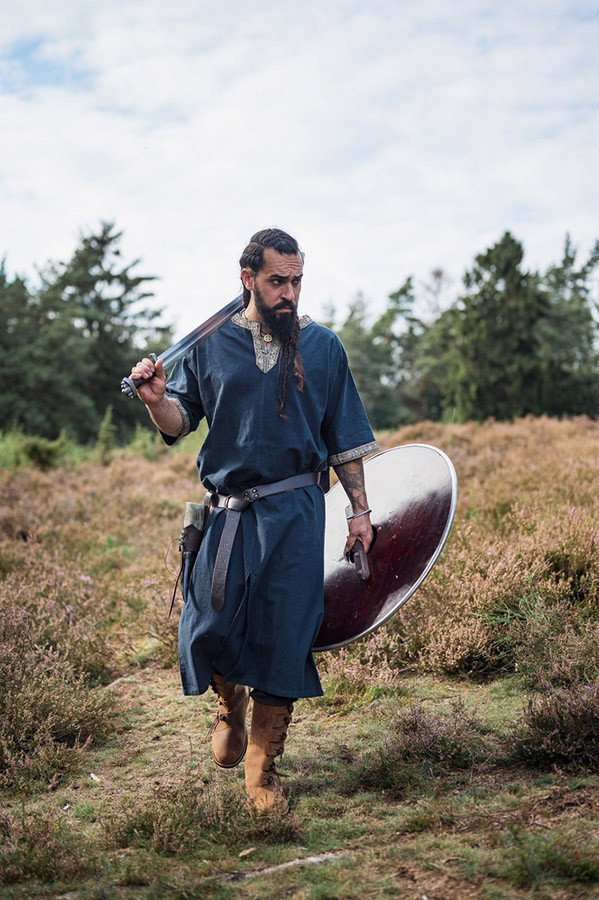 Viking tunic short sleeve Richard, blue