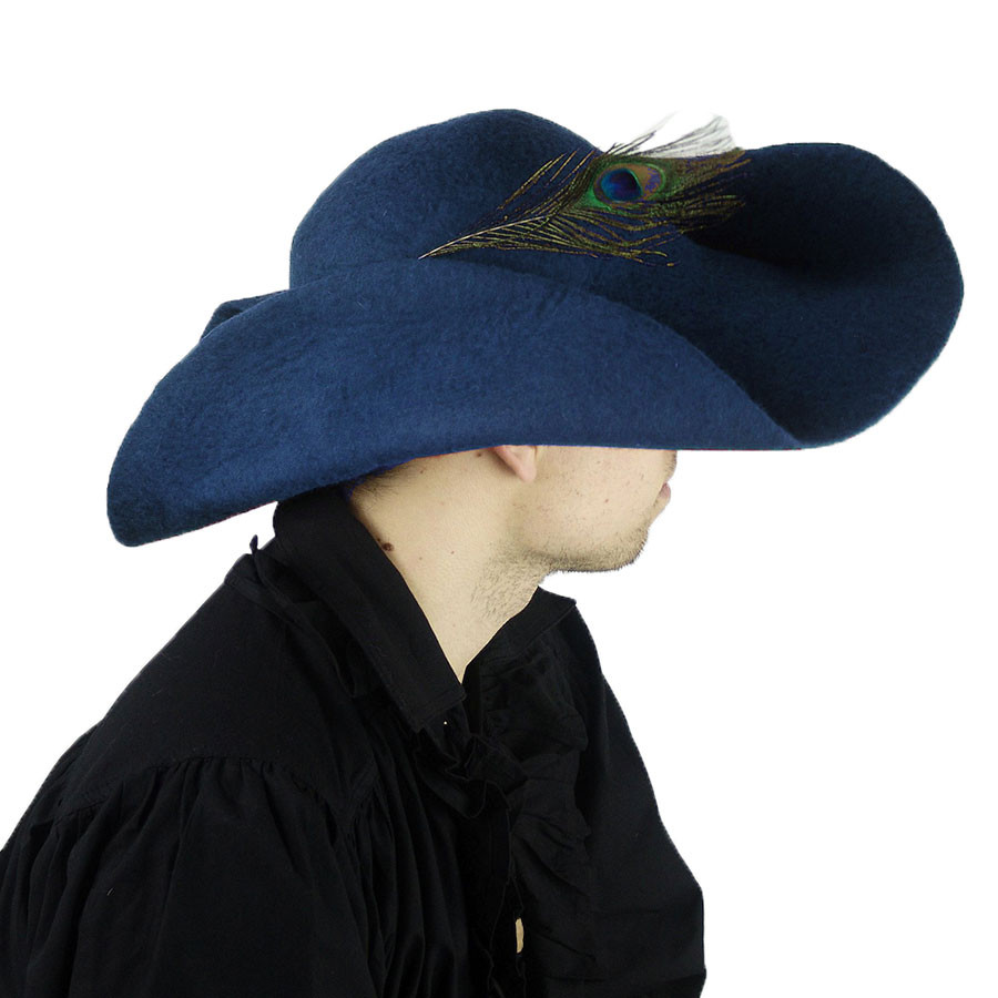 Pieter model blue wool felt hat