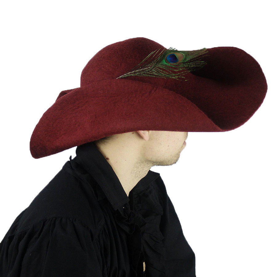 Red wool felt hat model Pieter