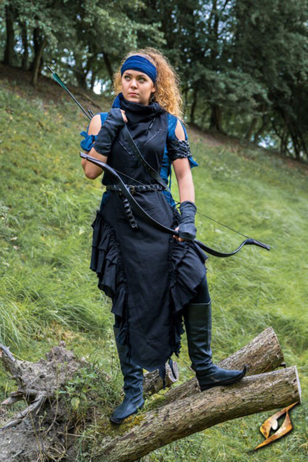 Medieval dress woman Rebel Adelina in black