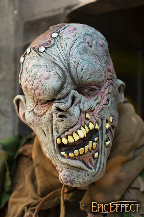 Mutant monster mask in dead gray skin