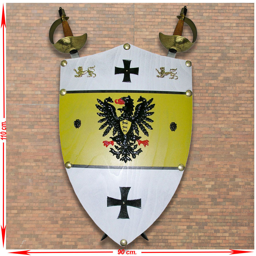 Set of 2 pirate swords + Barbarossa Shield