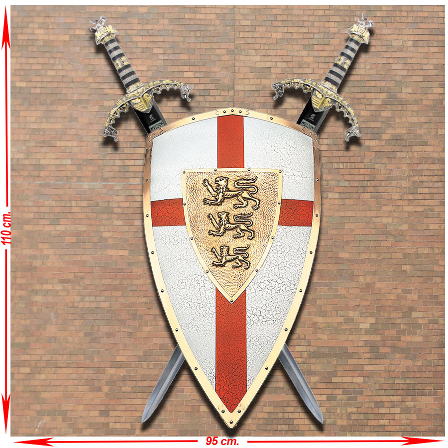 Panoply of Richard the Lionheart with his Shield and Swords
