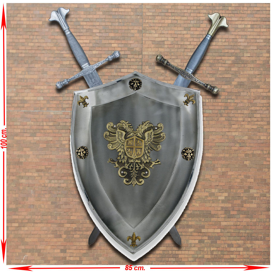 Rustic panoply of Carlos I of Spain and V of Germany with Shield and Swords