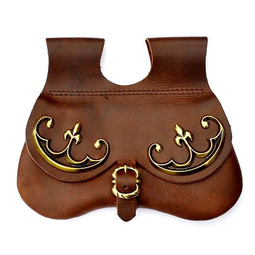 Medieval waist bag for belt, late Middle Ages (20x18 cm.)