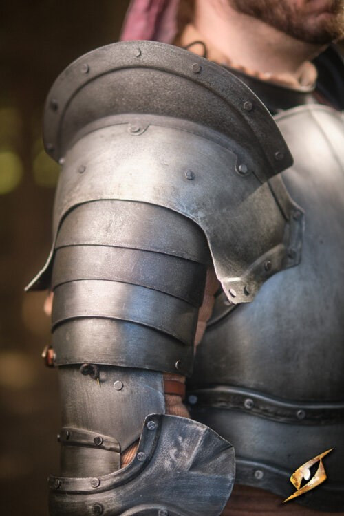 Epaulettes in black steel Epic Captain series, Epic Armory