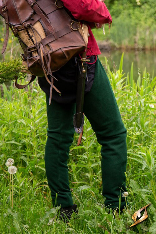 Vintage wool leggings in Hunter Green color