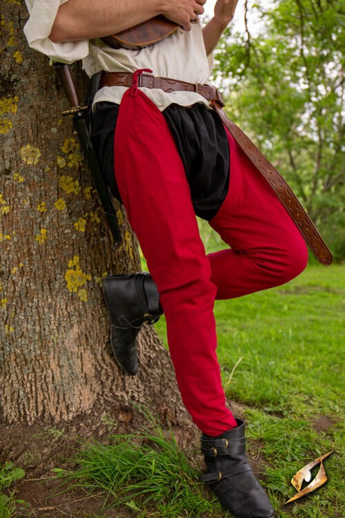 Vintage cotton leggings in Emperor Red color