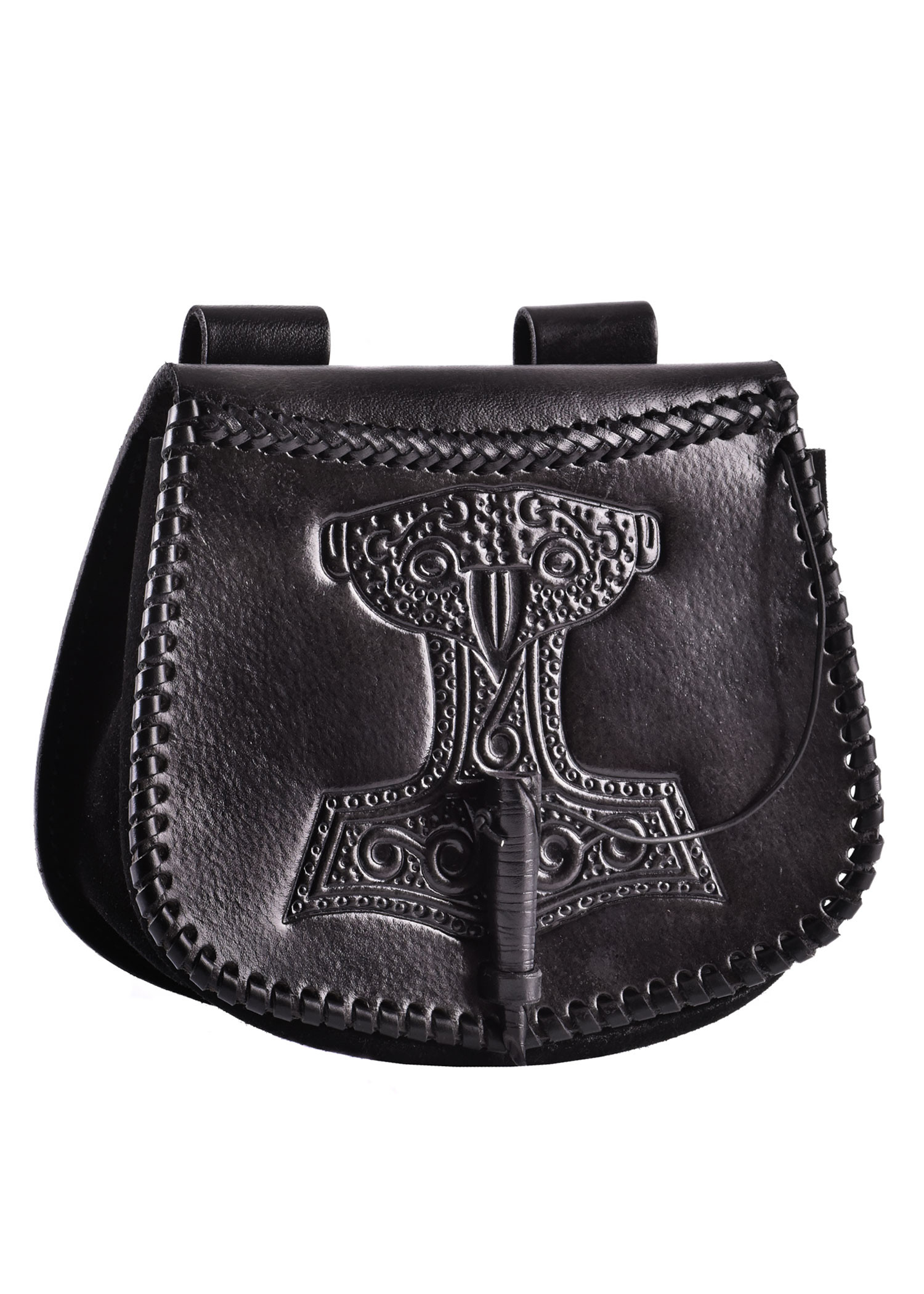 Thor's hammer bag in black leather