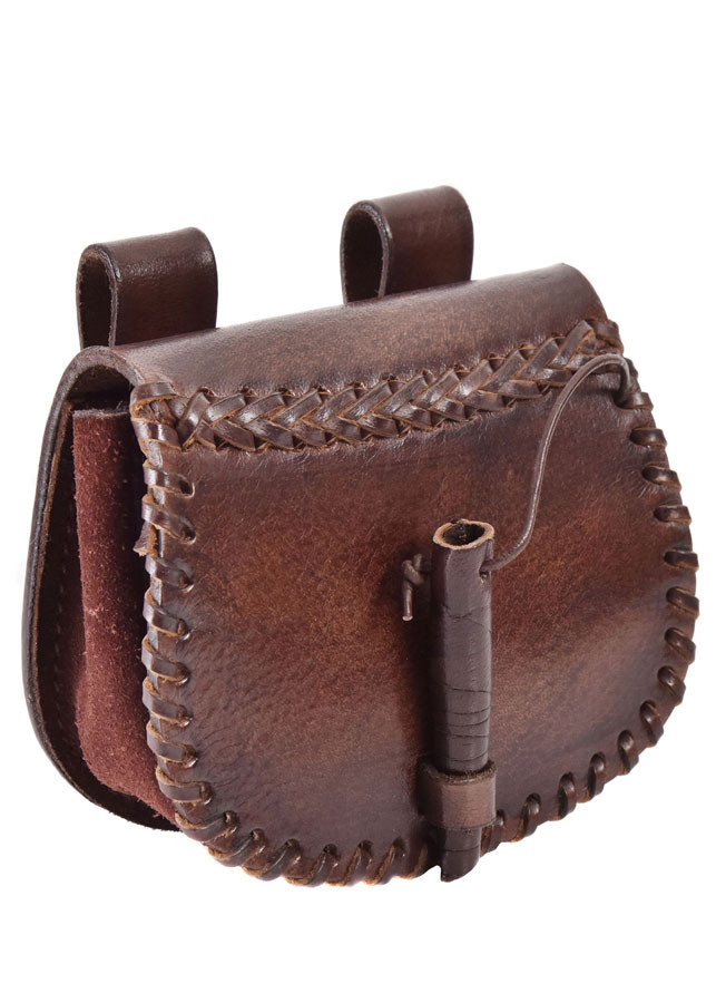 Small medieval leather bag, for the belt