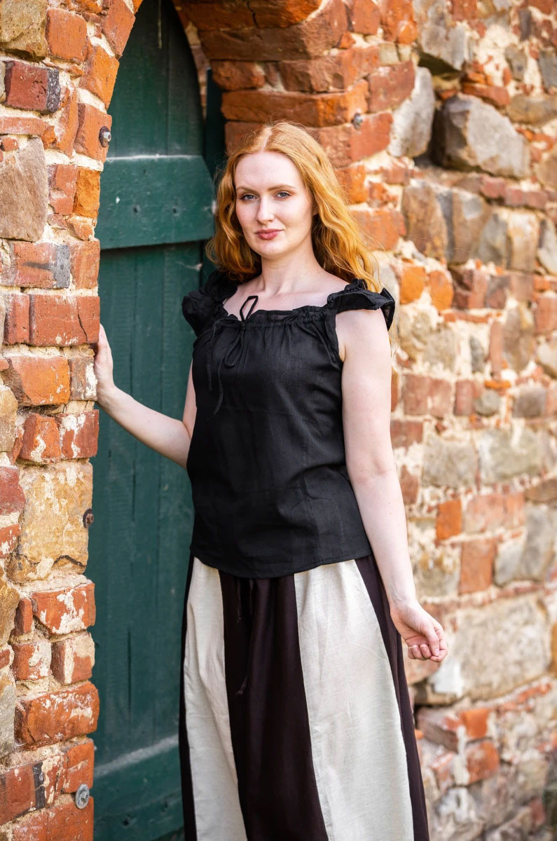 Lotte sleeveless summer medieval blouse, black