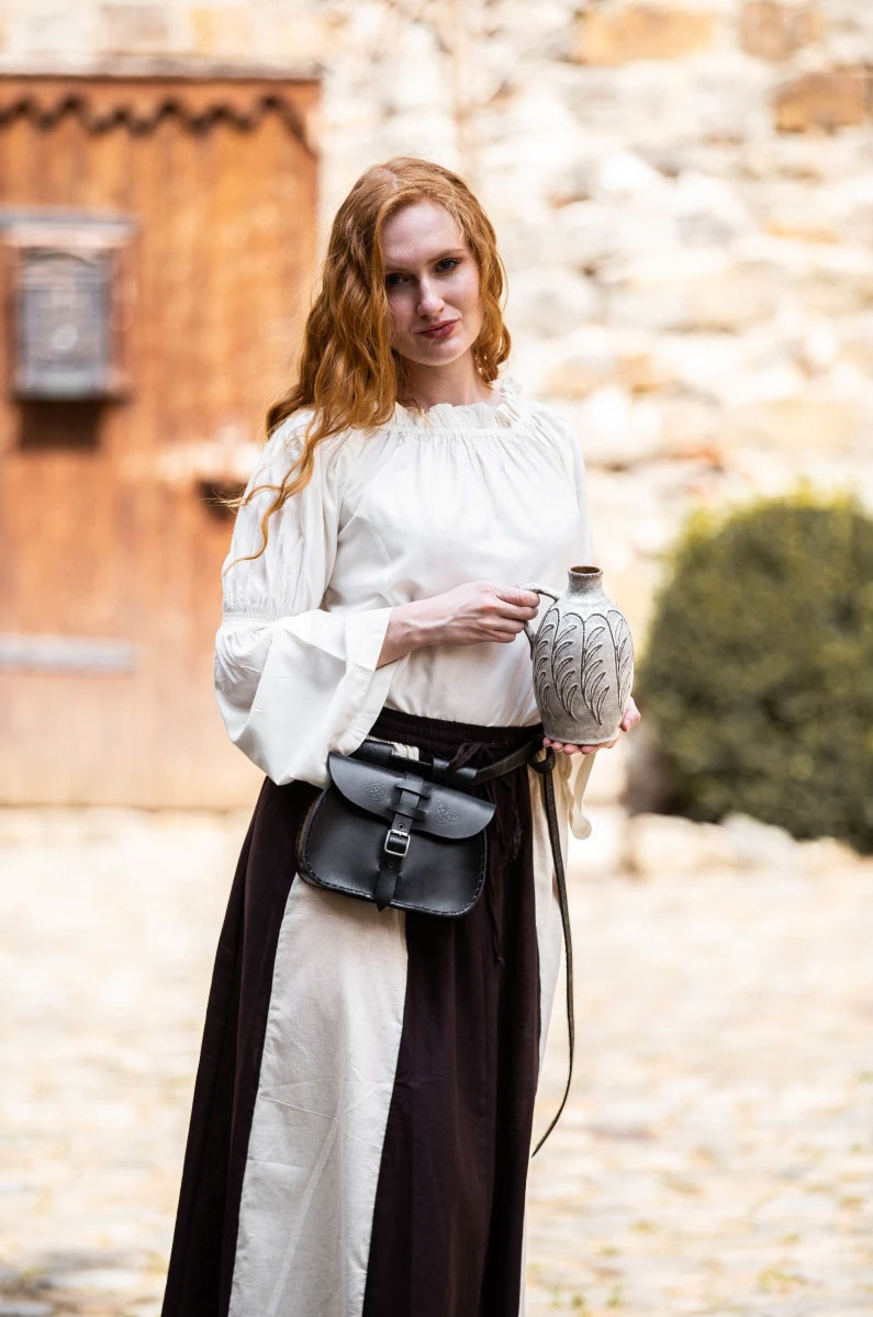 Classic medieval blouse Emma model, natural white color