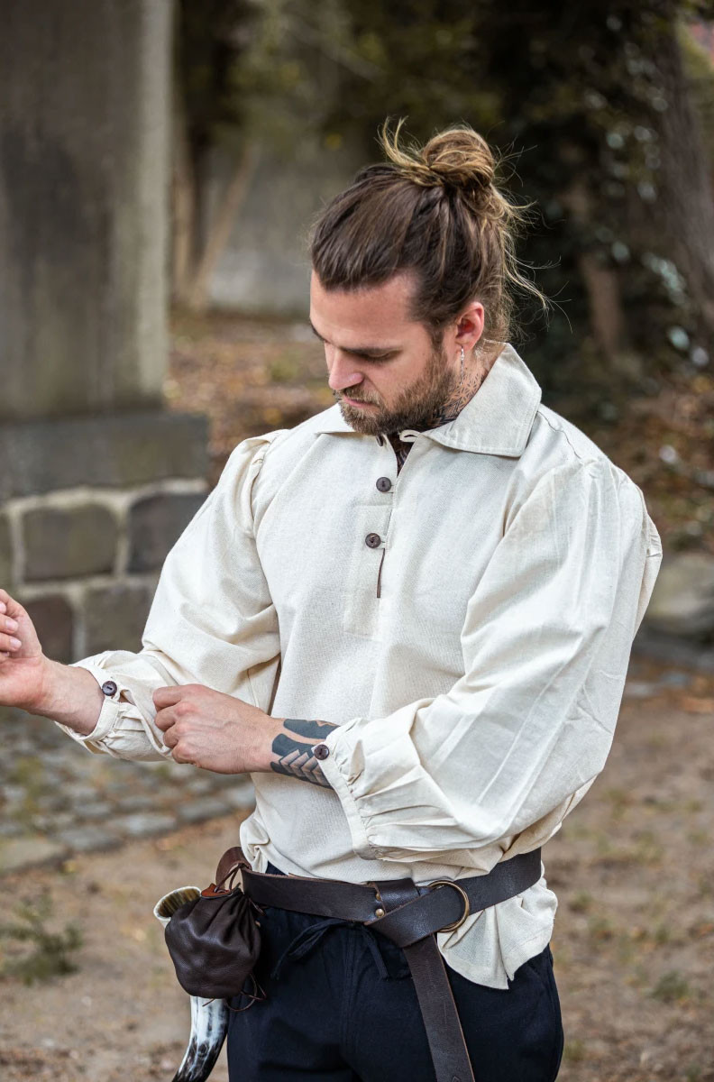 Medieval shirt Ferdinand model, natural white
