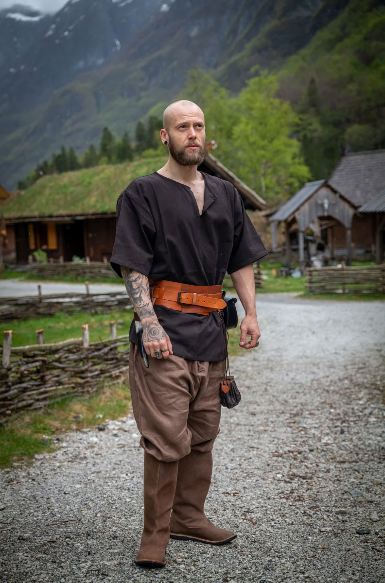 Viking tunic short sleeve Olaf, black