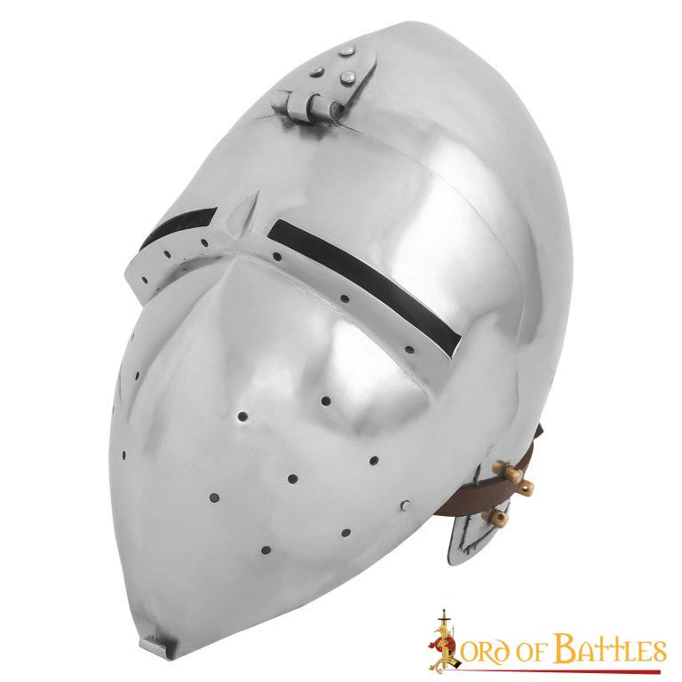 Medieval Helmet Bacinete Klappvisor with padded lining