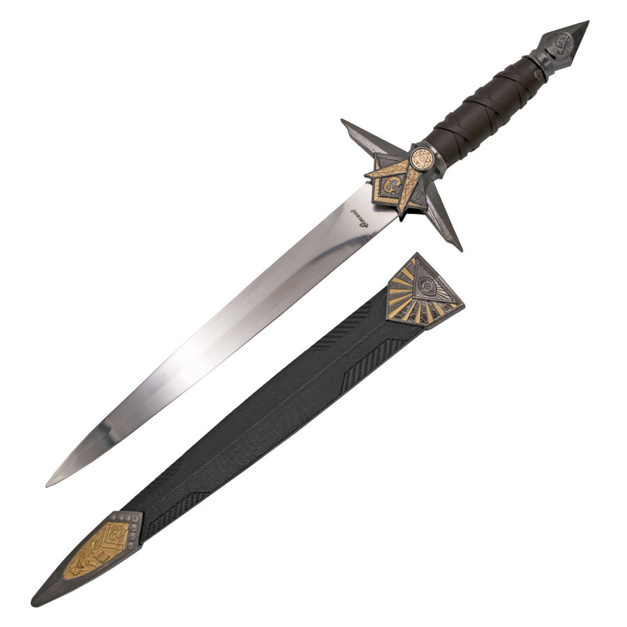 Masonic medieval dagger, nickel pommel
