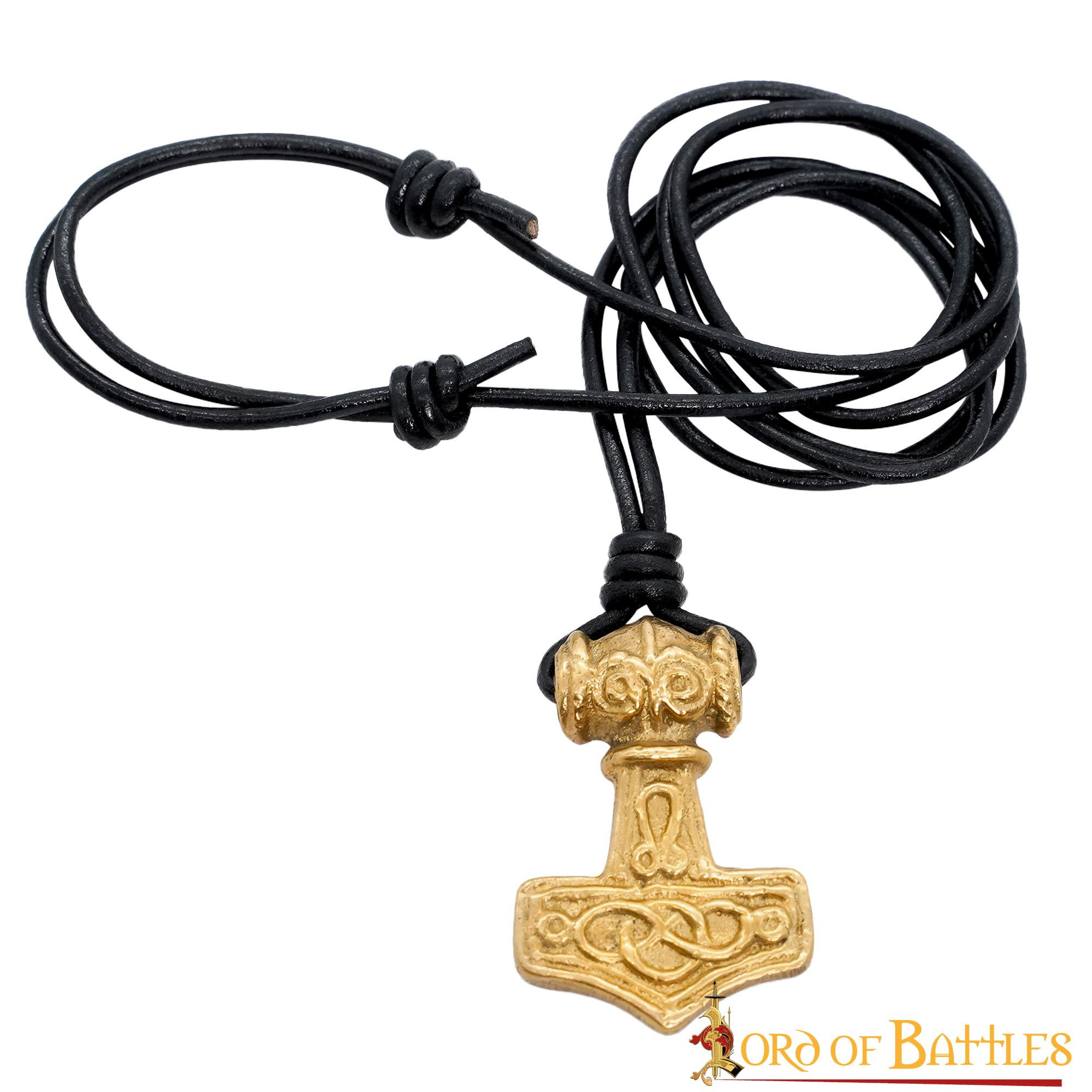 Viking Mjolnir Hammer pendant in brass