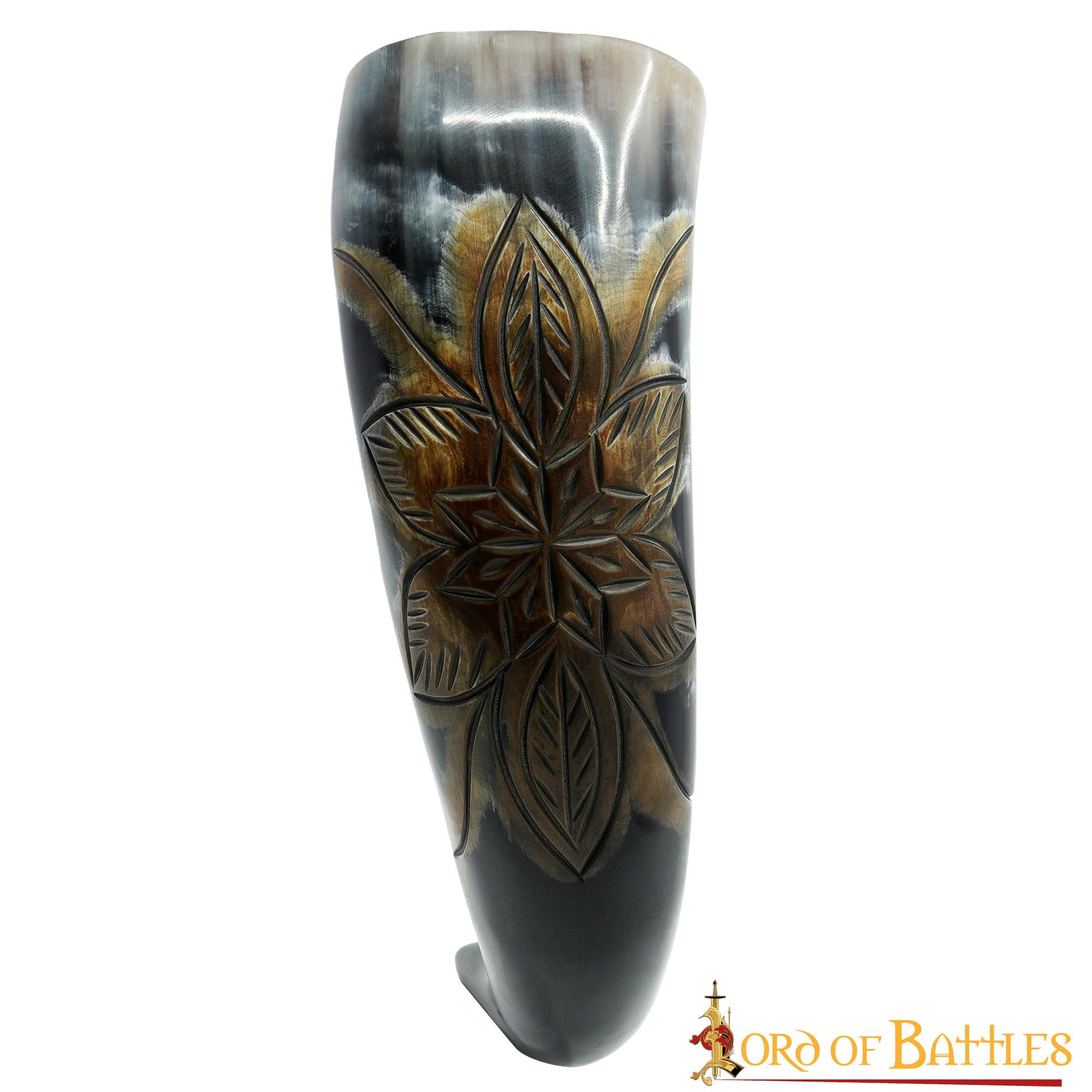 Drinking horn Flower with specks, 400-500 ml.