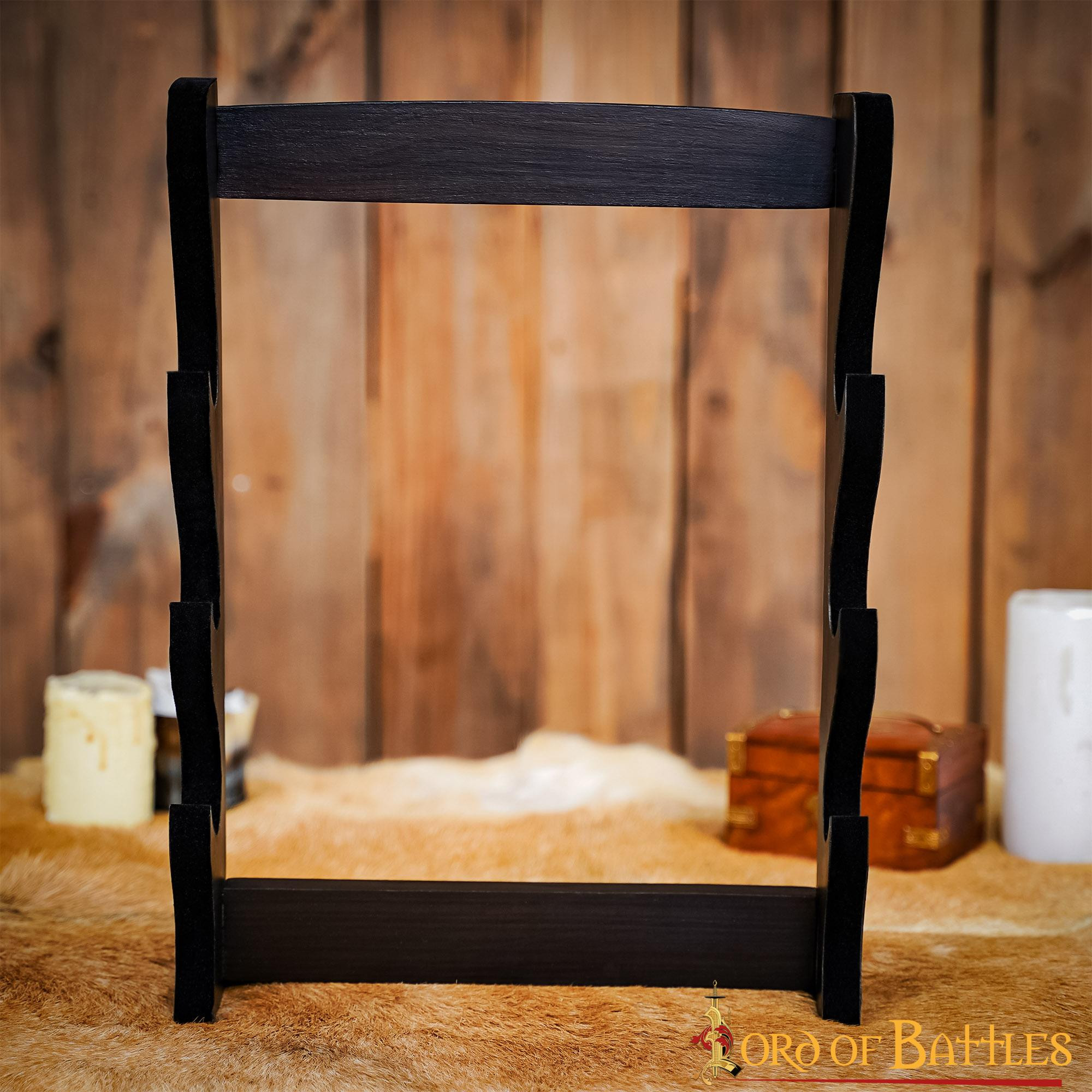 3-tier wooden stand for axes or swords