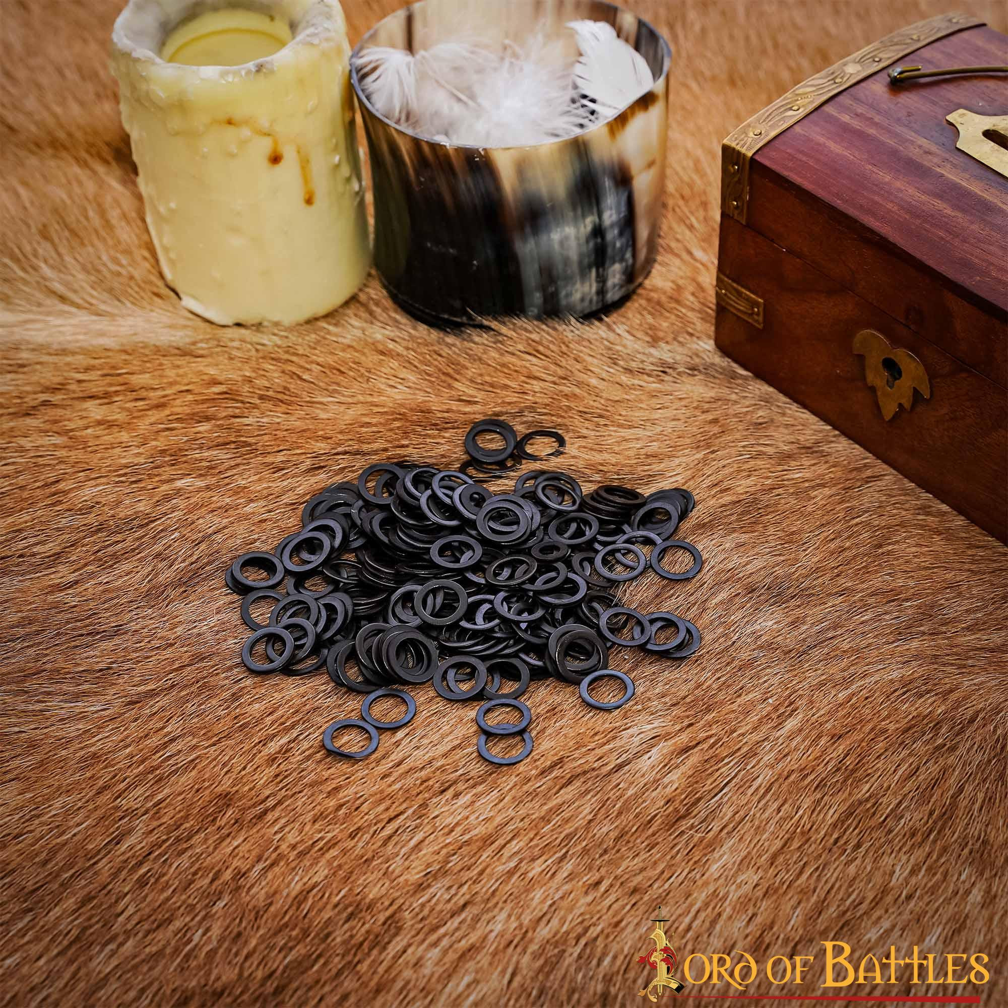 Solid Black Steel Flat Rings, 9mm