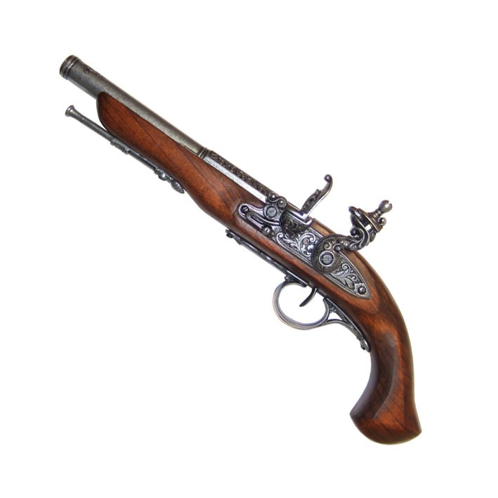 Flintlock pistol, 18th century. (left handed)