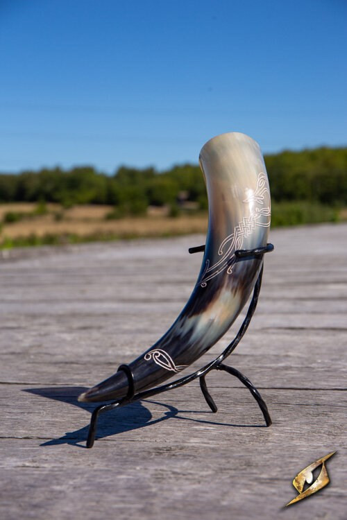 Jörmungandr viking horn with stand