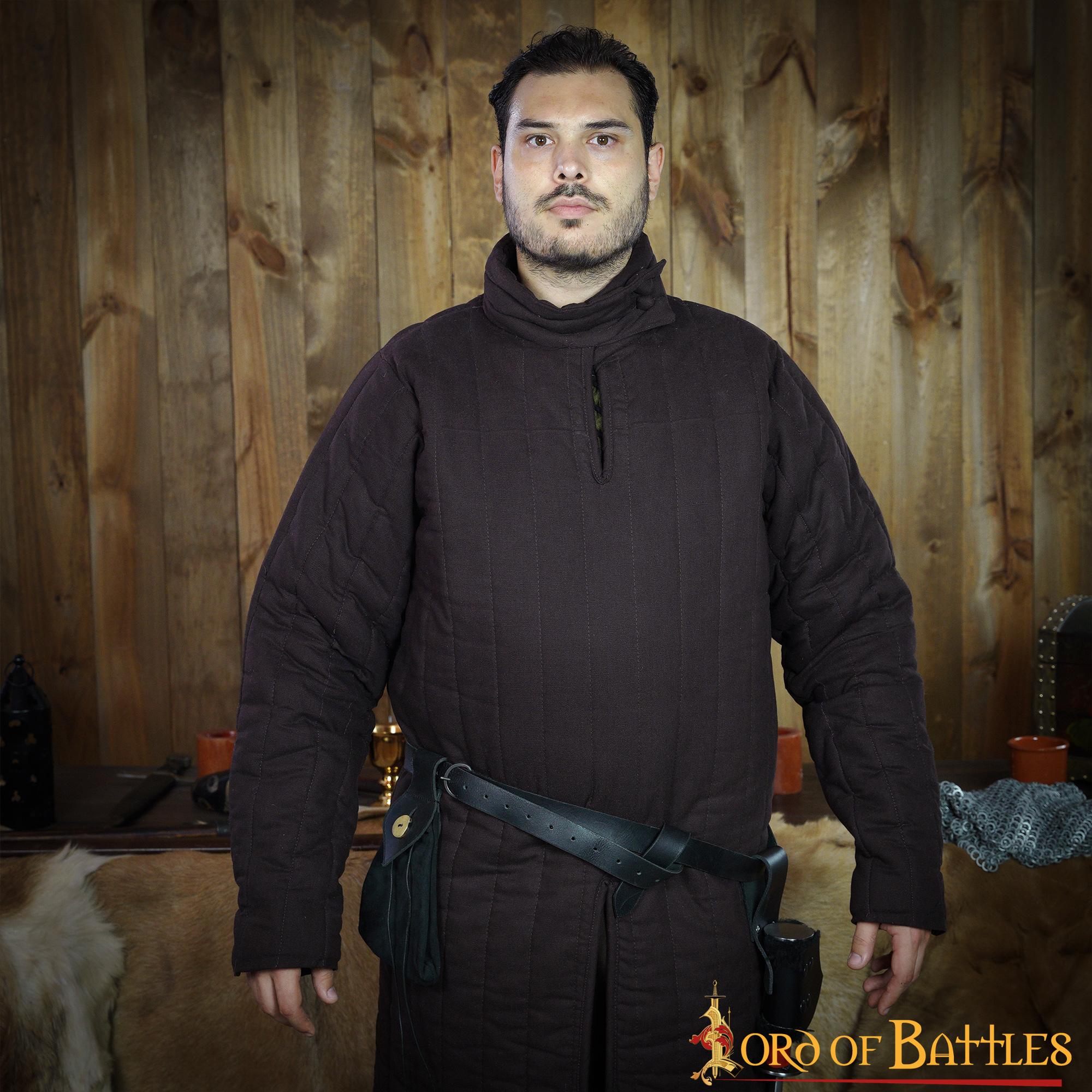Padded medieval gambeson type 8 with closed collar