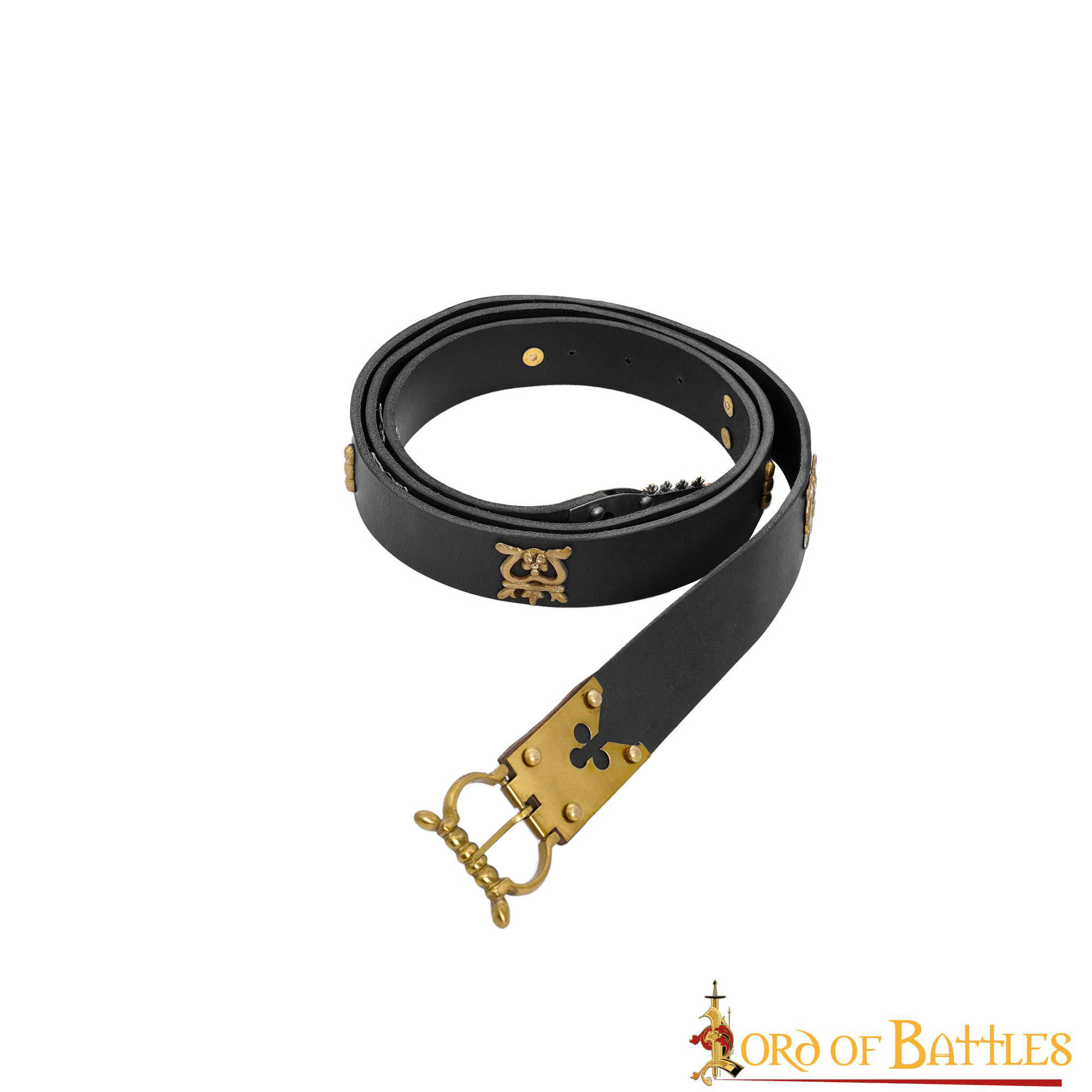Gothic Knight black belt with brass details