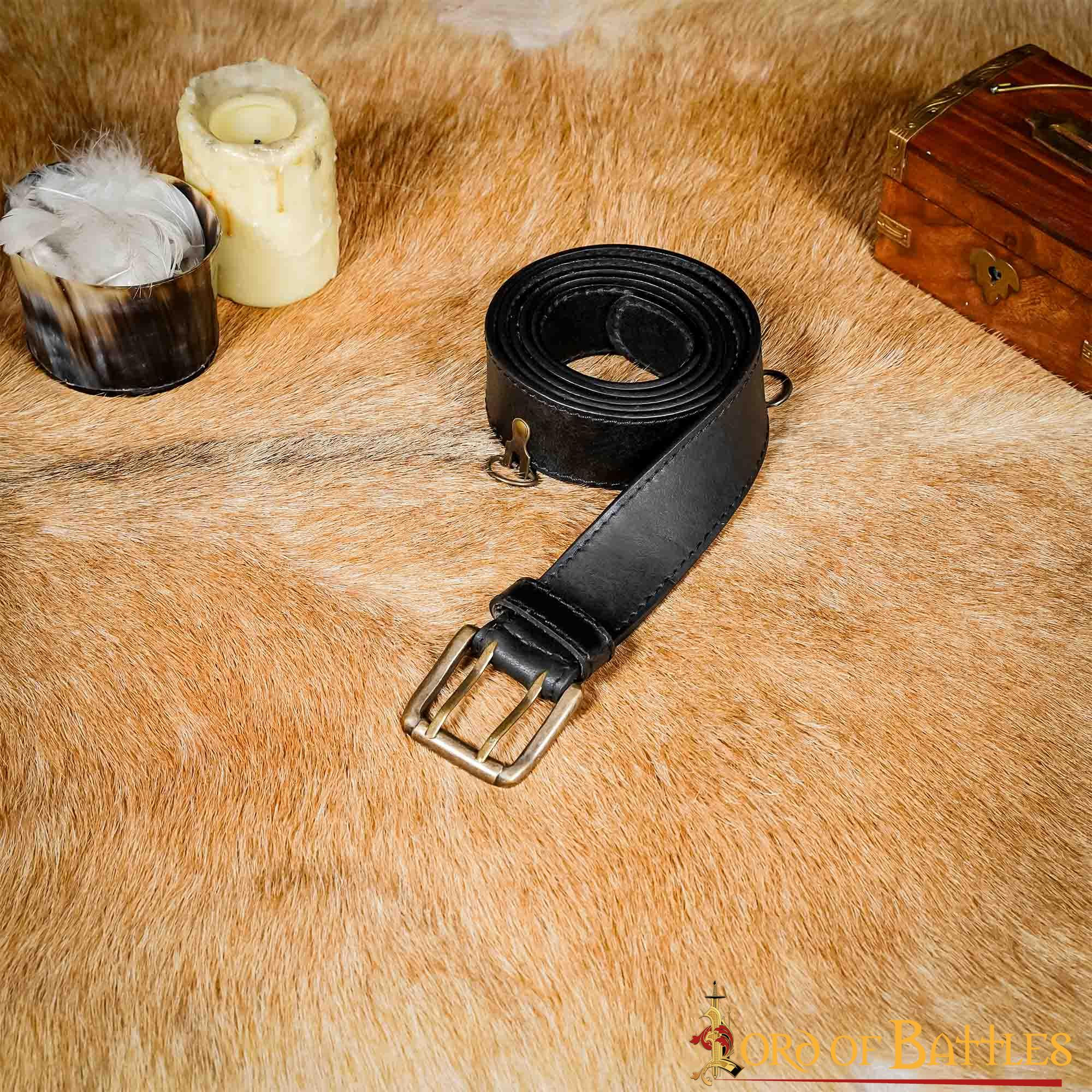 Medieval fantasy leather belt - Black