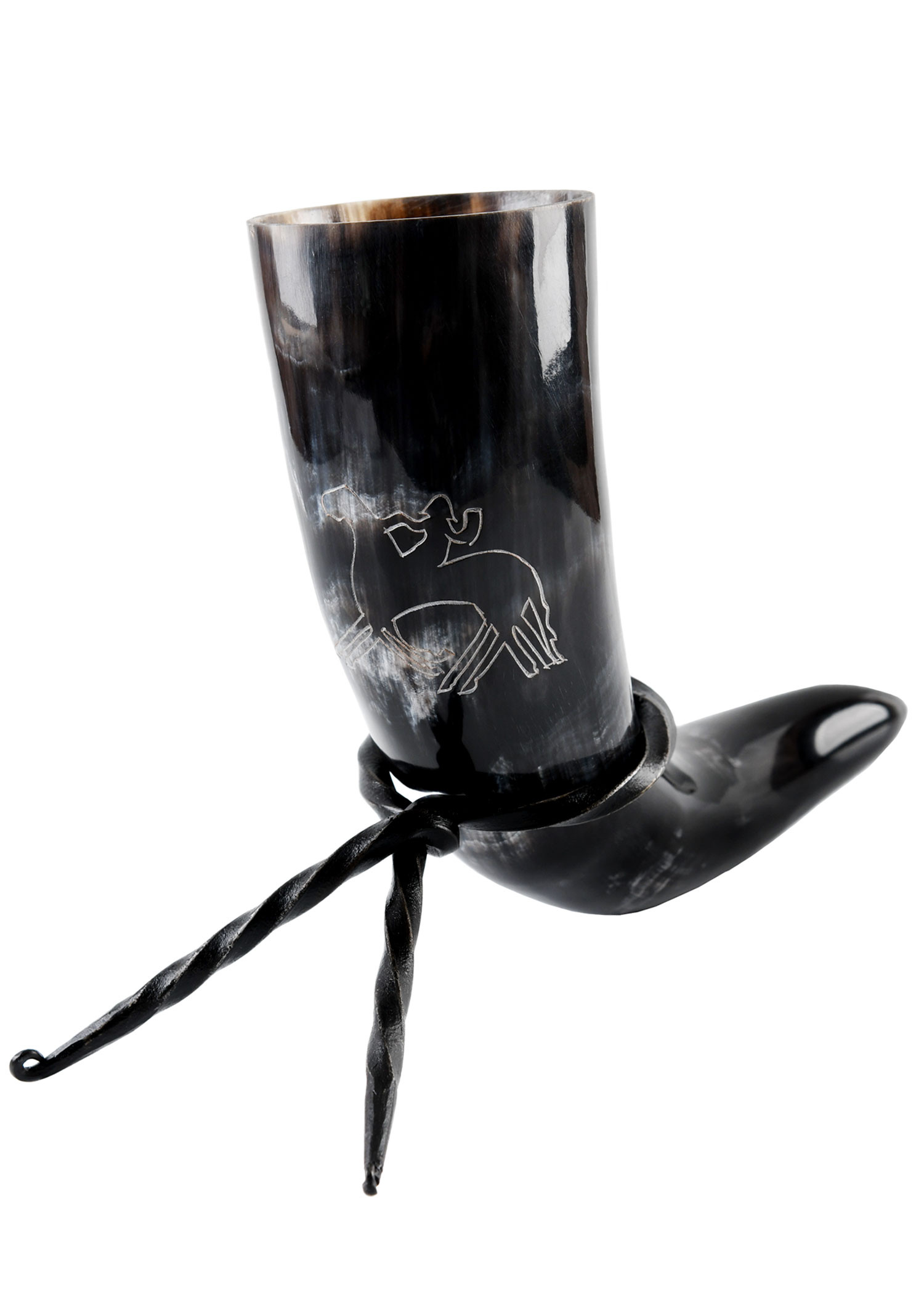 Viking horn Odin riding Sleipnir with support (200-300 ml.)