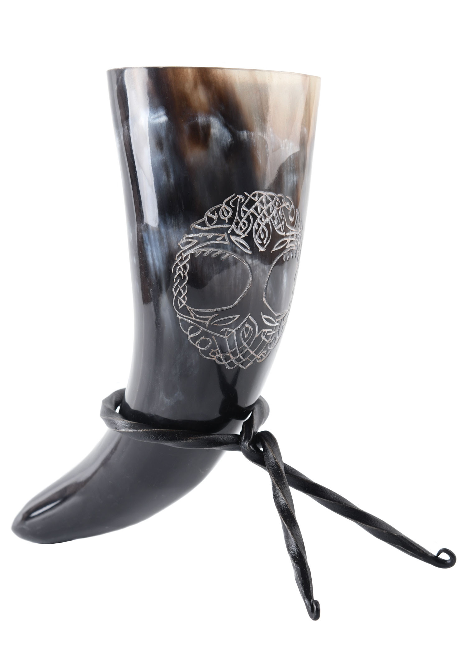 Viking horn, the tree of life Yggdrasil with support (200-300 ml.)