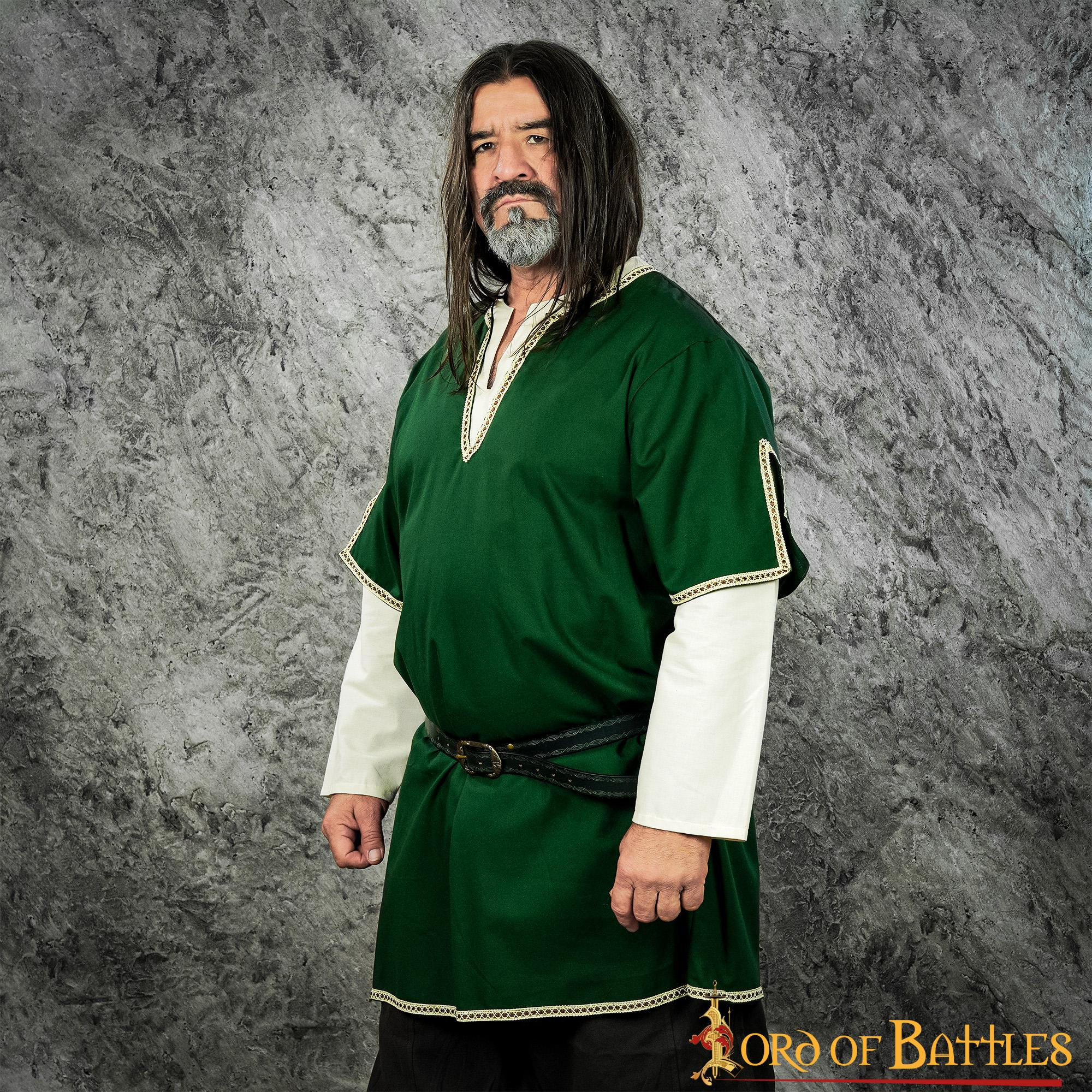 Viking tunic with double sleeves - Green