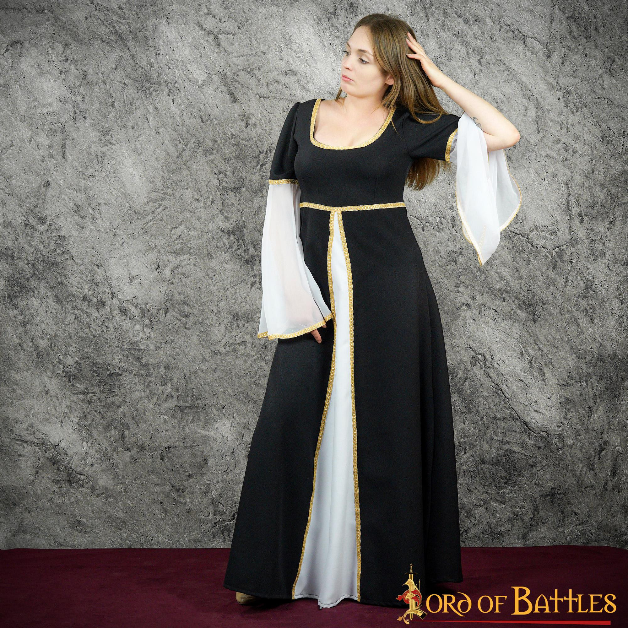 Medieval Courtesan Anne Dress - Black
