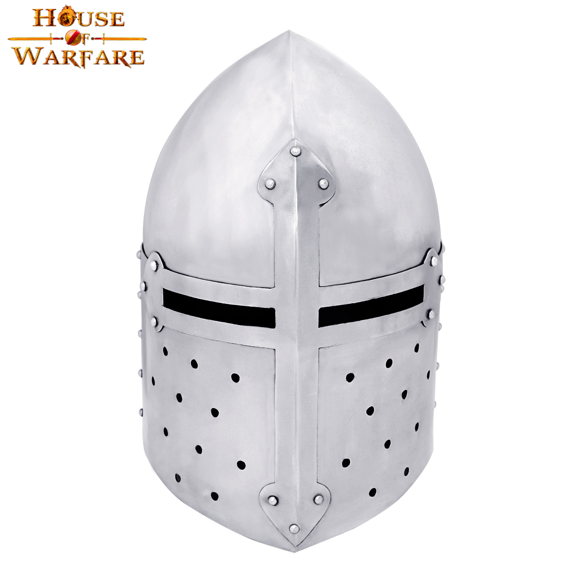 Conical SugarLoaf medieval helmet in steel, 14th century