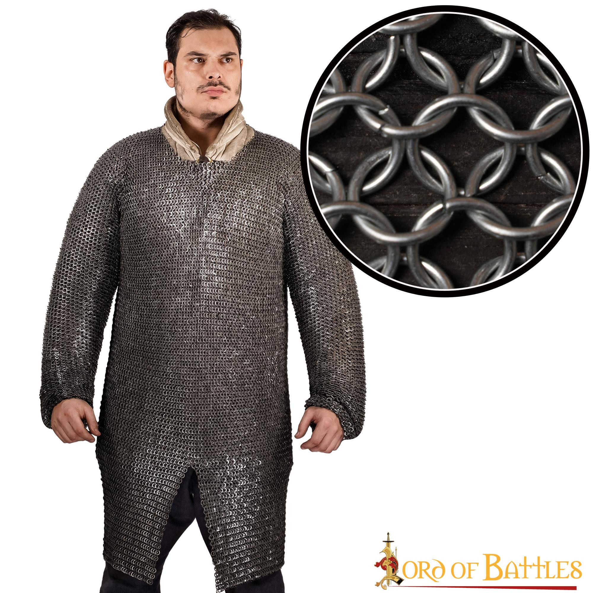 Medieval chain mail long sleeves, polished