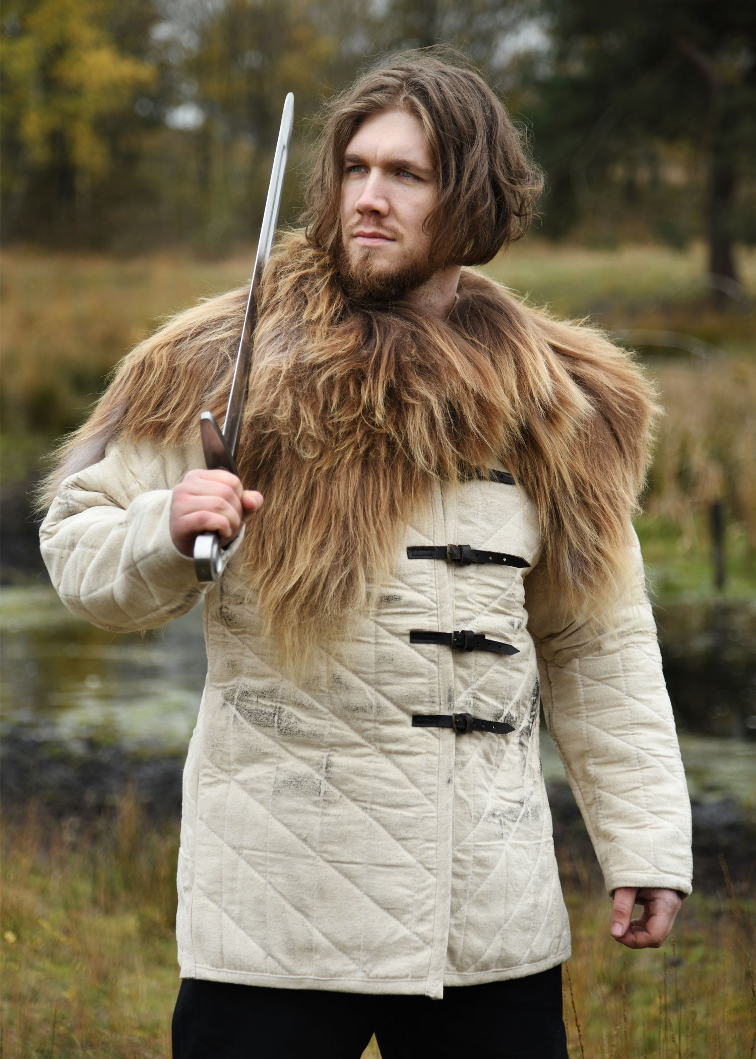 Nordic mottled sheepskin for shoulders