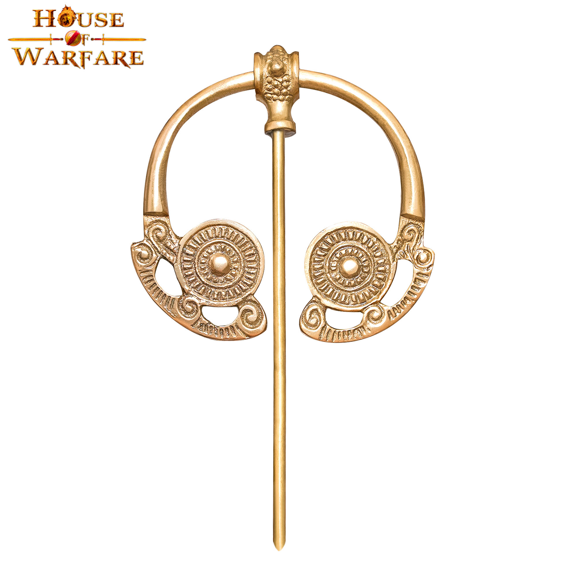 Celtic and Viking fibula in brass (10x5.5 cm.)